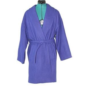 Narciso Rodriguez x Design Nation Cobalt Wrap Coat Wool Blend Medium